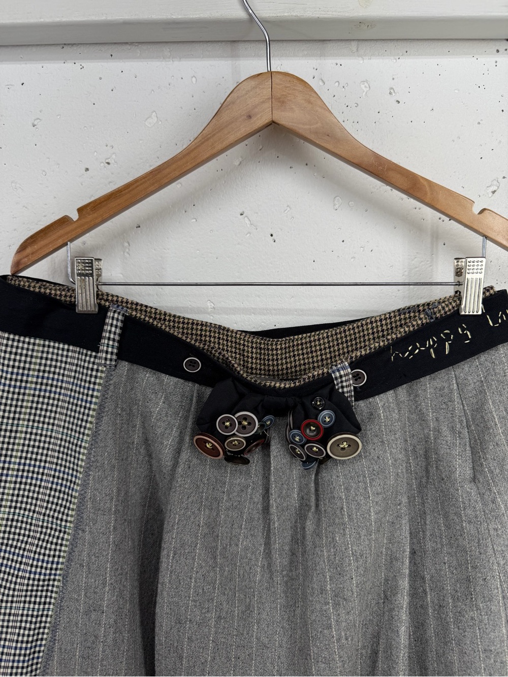 Desigual Size Medium Mixed Material Bubble Button Mini Skirt - Picture 2 of 11